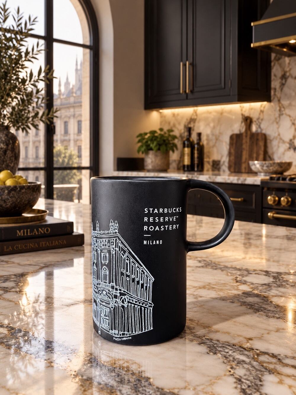 Starbucks Reserve Roastery Milano Italy Black Ceramic Mug 10 Oz
